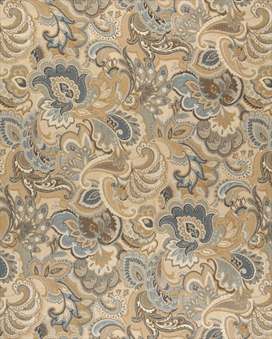 Picture of Designer Fabrics K0025A 54 in. Wide Gold- Blue And Green- Abstract Paisley Upholstery Fabric