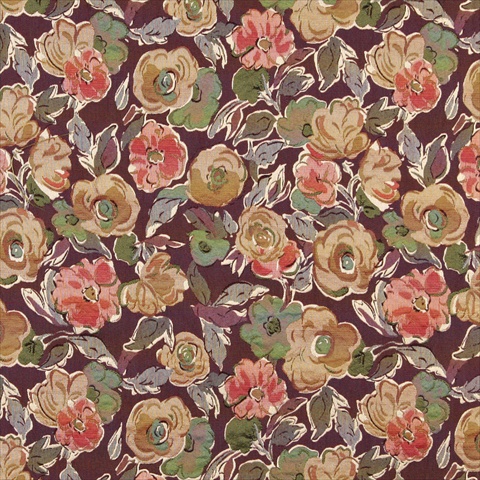 Picture of Designer Fabrics K0026C 54 in. Wide Purple- Pink- Blue And Green- Flower Patterned Contemporary Upholstery Fabric