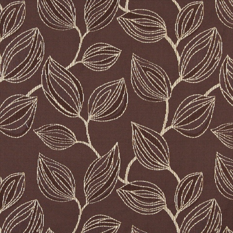 Picture of Designer Fabrics K0029A 54 in. Wide Brown And White- Large Leaves Contemporary Upholstery Fabric