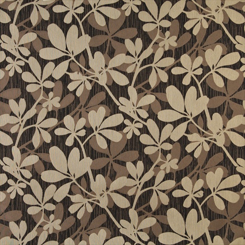 Picture of Designer Fabrics K0030C 54 in. Wide Brown- Beige And Midnight- Abstract Leaves Contemporary Upholstery Fabric