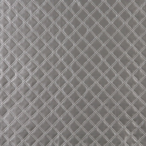 Picture of Designer Fabrics G356 54 in. Wide Silver&#44; Shiny Metallic Diamonds Upholstery Faux Leather