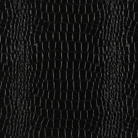 Picture of Designer Fabrics G394 54 in. Wide Black&#44; Shiny Alligator Upholstery Faux Leather