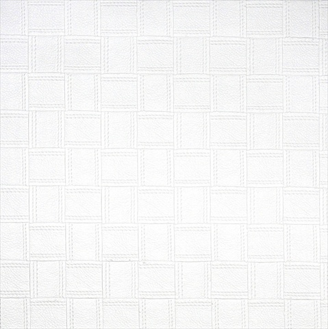 Picture of Designer Fabrics G692 54 in. Wide White&#44; Basket Woven Upholstery Faux Leather