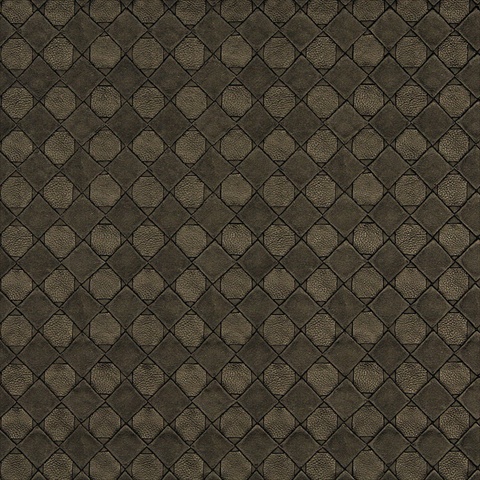 Picture of Designer Fabrics G796 54 in. Wide Brown&#44; Metallic Diamonds And Squares Upholstery Faux Leather