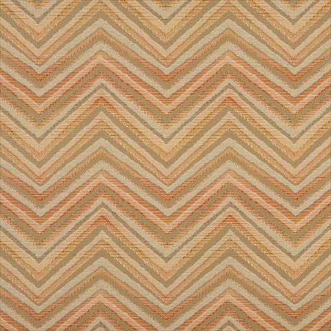 Picture of Designer Fabrics K0105A 54 in. Wide Orange- Taupe And Beige Chevron Woven Solution Dyed Indoor & Outdoor Upholstery Fabric