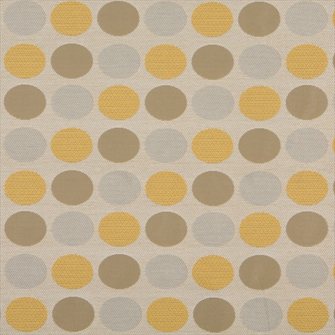 Picture of Designer Fabrics K0136A 54 in. Wide Beige&#44; Gold And Gray Polka Dots Woven Solution Dyed Indoor & Outdoor Upholstery Fabric