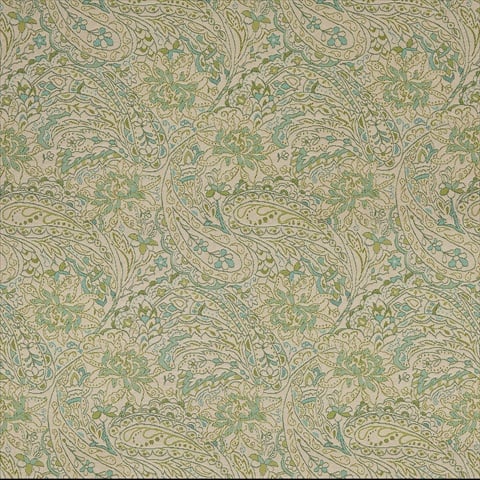 Picture of Designer Fabrics K0140A 54 in. Wide Green- Blue And Beige Floral And Paisley Woven Solution Dyed Indoor & Outdoor Upholstery Fabric