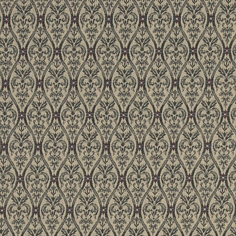 Picture of Designer Fabrics A480 54 in. Wide Tan And Midnight Waves Lines And Foliage Upholstery Fabric
