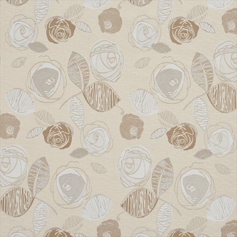 Picture of Designer Fabrics A377 54 in. Wide Beige Leaves And Roses Tweed Textured Metallic Upholstery Fabric