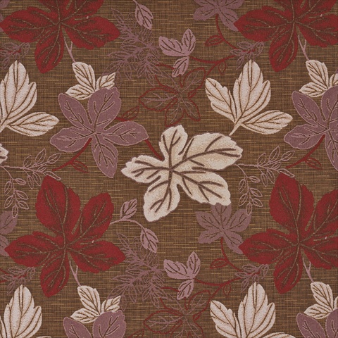 Picture of Designer Fabrics A392 54 in. Wide Contemporary Red Pink And Brown Large Leaves Textured Metallic Upholstery Fabric