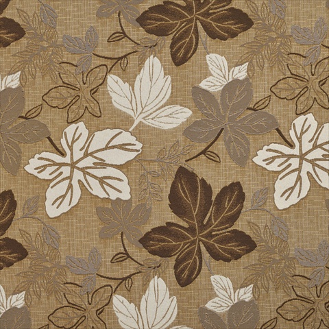 Picture of Designer Fabrics A395 54 in. Wide Beige And Ivory Large Leaves Textured Metallic Upholstery Fabric
