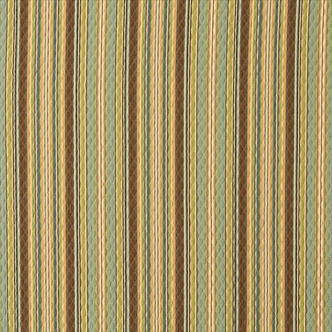 Picture of Designer Fabrics A350 52 in. Wide Blue&#44; Green And Brown Matelasse Quilted Striped Upholstery Fabric