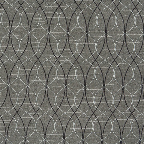 Picture of Designer Fabrics A030 54 in. Wide Grey&#44; Black And Silver Contemporary Overlapping Ovals Upholstery Fabric