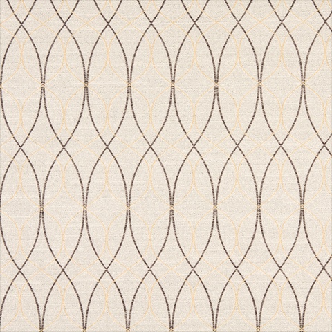 Picture of Designer Fabrics A031 54 in. Wide Grey And Gold Contemporary Overlapping Ovals Upholstery Fabric