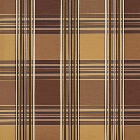 Picture of Designer Fabrics U0220E 54 in. Wide Brown And Gold Shiny Stripes Plaid Silk Satin Upholstery Fabric