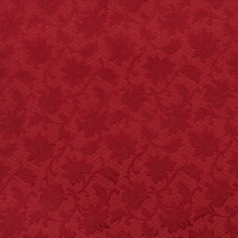 E504 54 in. Wide Red- Floral Jacquard Woven Upholstery Grade Fabric