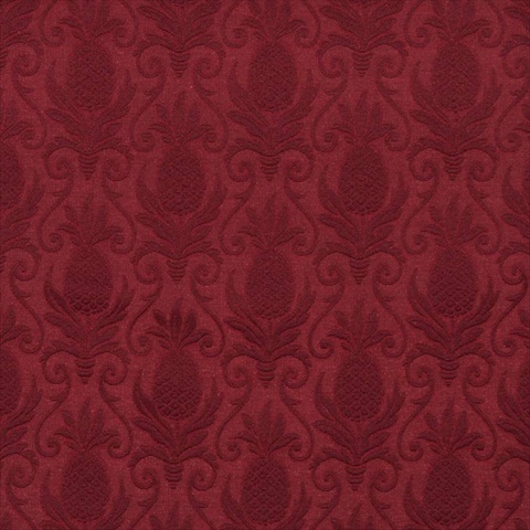 54 in. Wide Burgundy, Pineapple Jacquard Woven Upholstery Grade Fabric