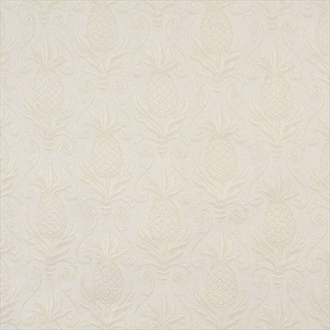 54 in. Wide Ivory White- Pineapple Jacquard Woven Upholstery Grade Fabric