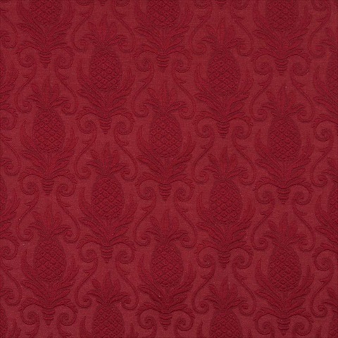 E523 54 in. Wide Red- Pineapple Jacquard Woven Upholstery Grade Fabric