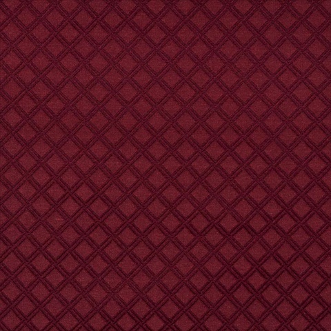 E545 54 in. Wide Burgundy- Diamond Jacquard Woven Upholstery Grade Fabric