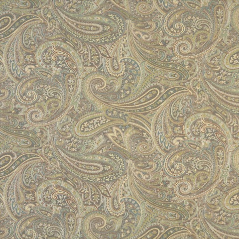 Picture of Designer Fabrics F327 54 in. Wide Brown&#44; Blue And Green&#44; Paisley Contemporary Upholstery Grade Fabric