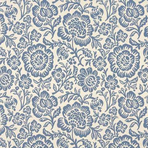 Picture of Designer Fabrics F404 54 in. Wide Blue And Beige Floral Matelasse Reversible Upholstery Fabric