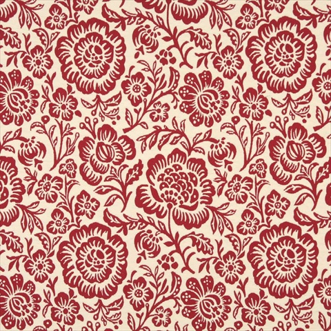 Picture of Designer Fabrics F408 54 in. Wide Red And Beige Floral Matelasse Reversible Upholstery Fabric