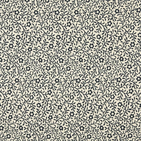 Picture of Designer Fabrics F421 54 in. Wide Navy Blue And Beige Floral Matelasse Reversible Upholstery Fabric