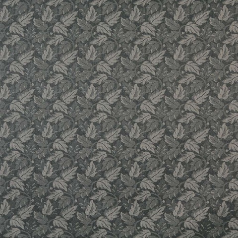 Grey Leaf Floral Heavy Duty Crypton Commercial Grade Upholstery Fabric - Grey - 54 in. Wide