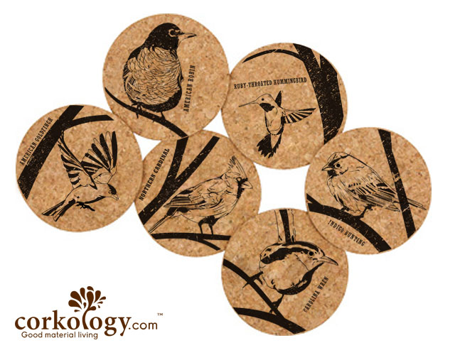 Picture of Corkology 378 Songbirds Cork Coaster Sets