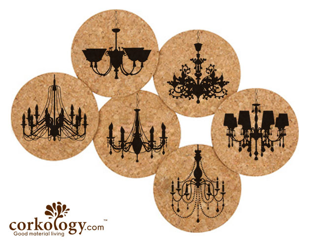 Picture of Corkology 384 Chandeliers Cork Coaster Sets
