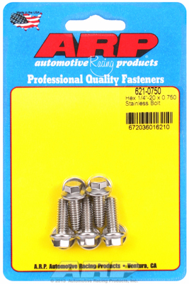 621-0750 0.25-20 x 0.75 in. Stainless Steel 6 Point Bolt Kit - Set of 5, 5PK