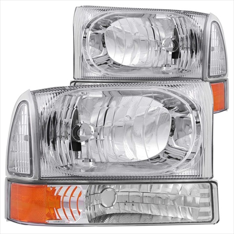 Picture of ANZO 111081 Ford Excursion Superduty Headlights With Corner Lights Chrome
