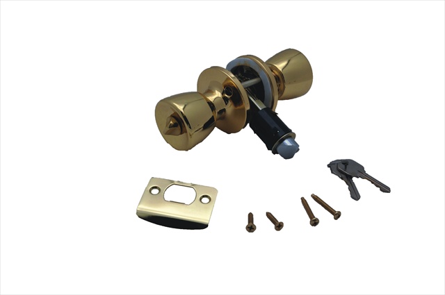 Picture of AP PRODUCTS 13220 Entrance Knob Lock Set Polished Brass