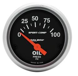 AUTO METER 3327 Sport-Comp Electric Oil Pressure Gauge 0-100 Psi
