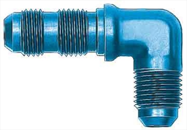 FCM2799 Blue Anodized Aluminum -03An 90-Degree Elbow Bulkhead Union Adapter