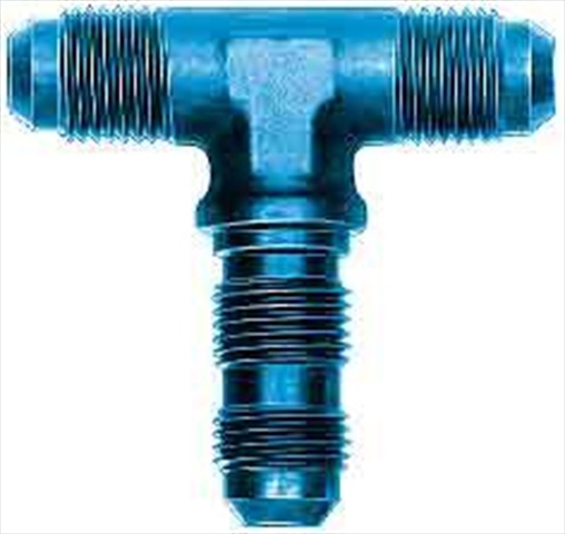 FCM2808 Blue Anodized Aluminum Bulkhead Tee Adapter