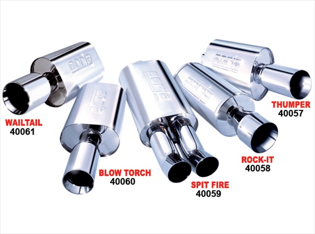 40057 Thumper - 2.25 In. Inlet Pipe - Single 4 In. Round Tip - Boomer Muffler