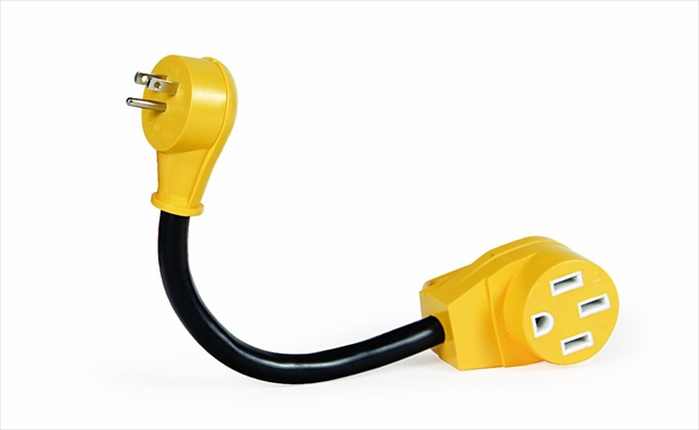 Picture of Camco 55168 Powergrip Dogbone Electrical Adapter With Handle - 12 Ft.