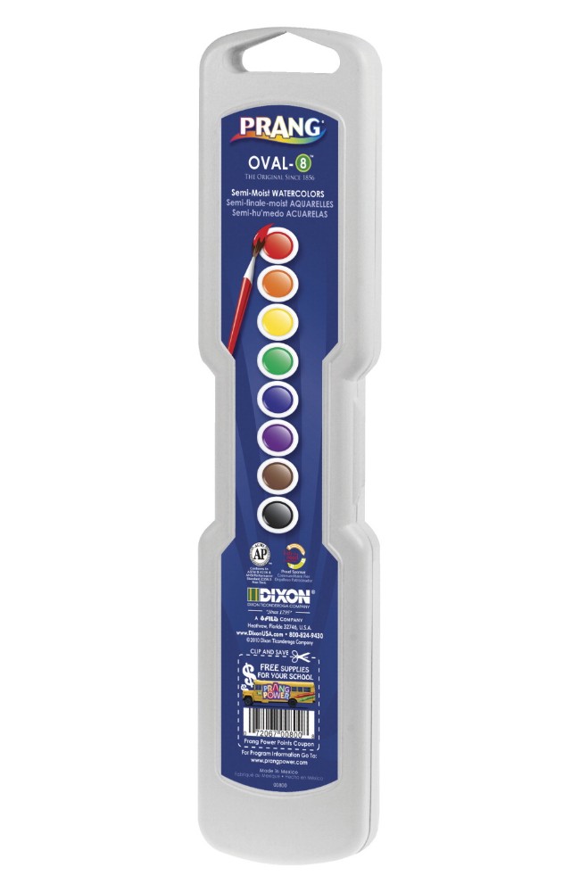 Picture of Prang 001233 Non-Toxic Semi-Moist Wax-Free Watercolor Paint Set Plastic Oval Pan; Assorted Color Set 1 