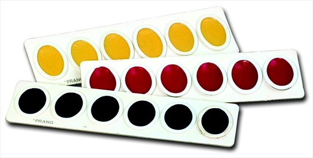 Non-Toxic Washable Semi-Moist Watercolor Paint Refill, Plastic Oval Pan, Black, Pack - 12