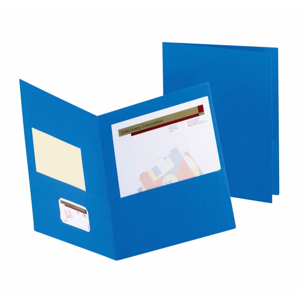 12 x 9 In. Extra Large Heavy Duty Jumbo Pocket Folder, Light Blue, Pack - 25