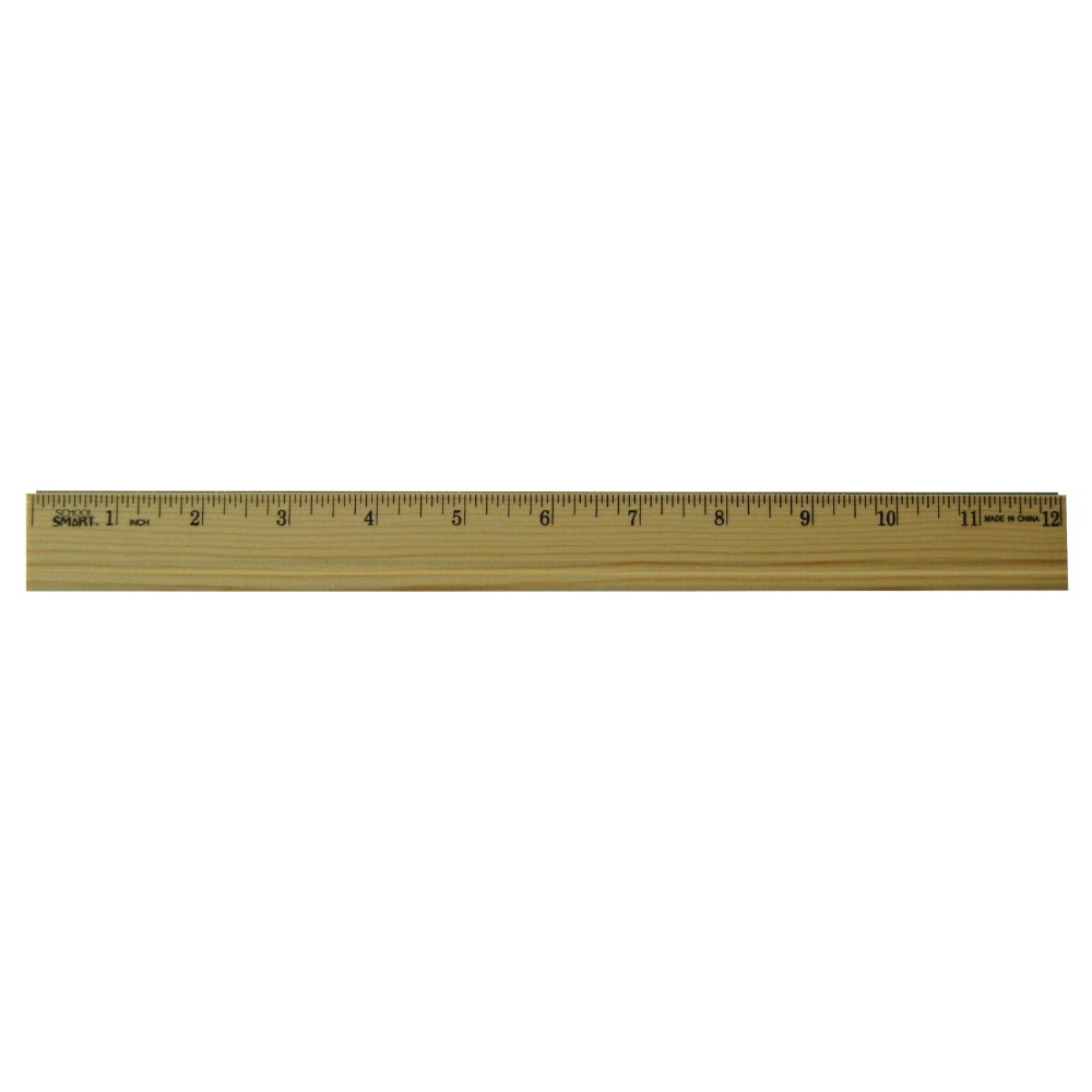 Picture of School Smart 015351 Inches Single Bevel Wood And Metal Edge Ruler&#44; Wood