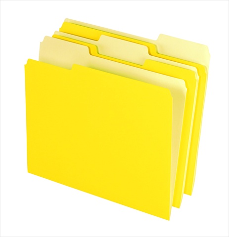 015795 Smart Medium Weight Stock 1-3 Cut 2-Tone Reversible File Folder- Letter Yellow- Pack 100