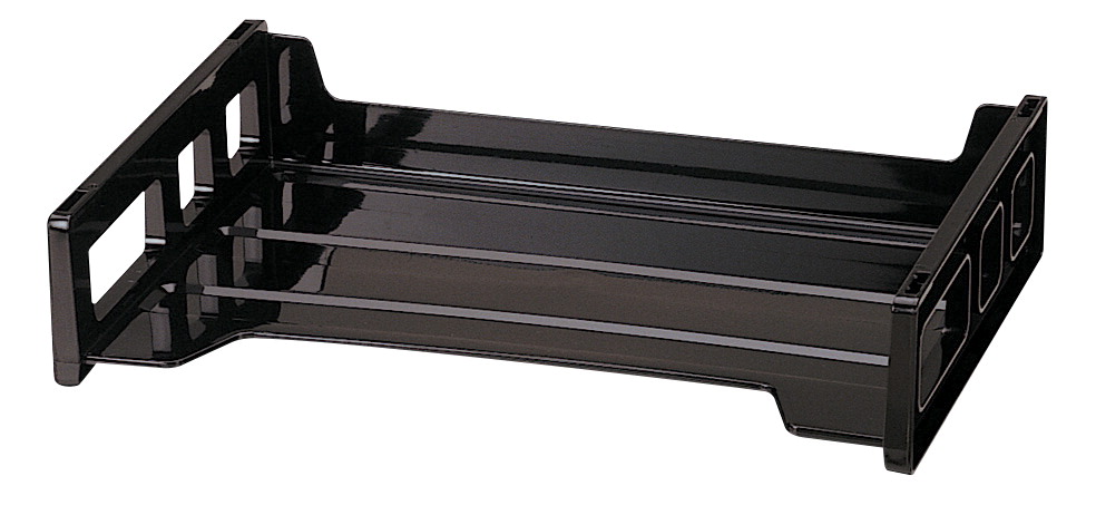 Letter Size Stackable Side Load Letter Desk Tray, Black