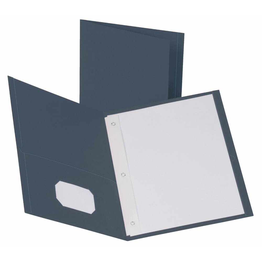 Folder Twin-Pocket With Fasteners - Dark Blue, Pack 25