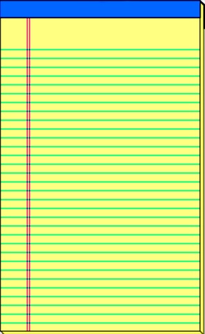 Perforated Stapled Standard Legal Pad, 5 x 8 In, 15 Lb, 50 Sheets, 0.38 In Ruling, Sulphite Bond Paper, Canary, Pack 12 -  Pen2Paper, PE1204816