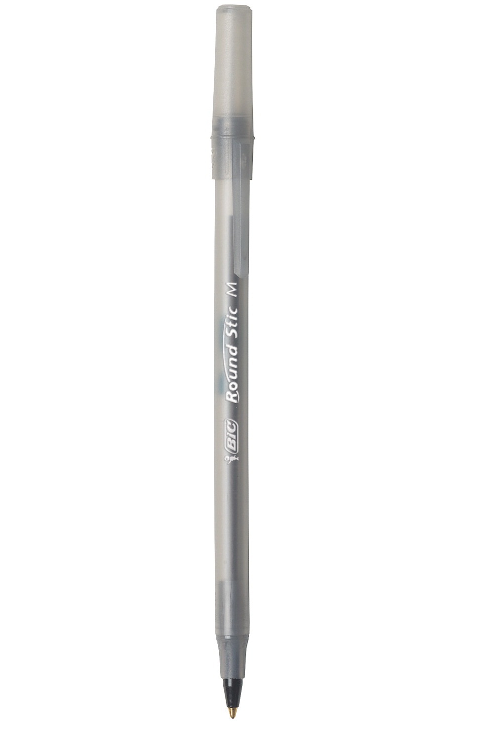 Round Stick Ballpoint Pen, Medium Tip, Black Ink, Pack - 12