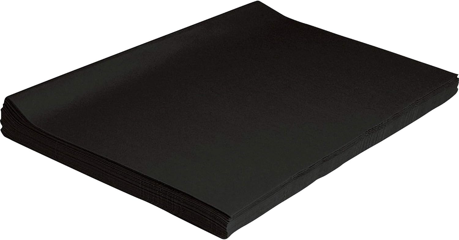 Deluxe Bleeding Recyclable Art Tissue Paper, Black - 24 Sheets
