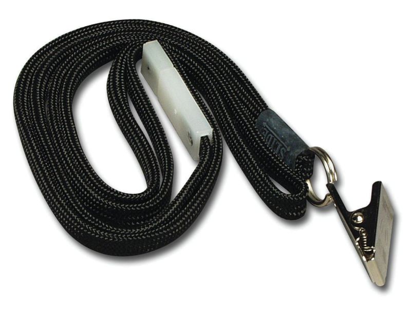 Breakaway Lanyard With Bulldog U-Clip - Black